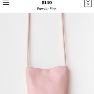 Pink leather cross body Baggu bag